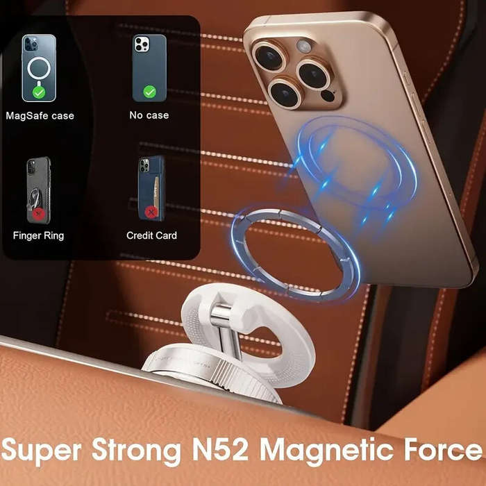 Black - 360 Rotate Foldable Car Mount Phone Holder Universal Vacuum Strong Magnetic Multifunctional