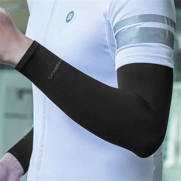 White - ROCKBROS UPF50+ UV Protection Solid Arm Sleeves Quick-drying Breathable High Elastic Fit Sun