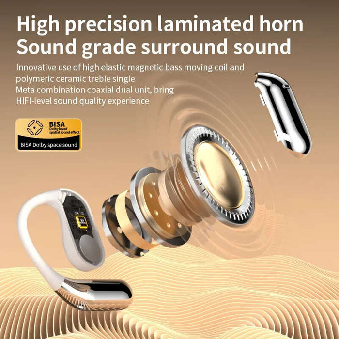 Black - YYK-Q16Pro AI Dialogue Translation Earbuds bluetooth 5.4 Earphone OWS Wireless ANC Earphone