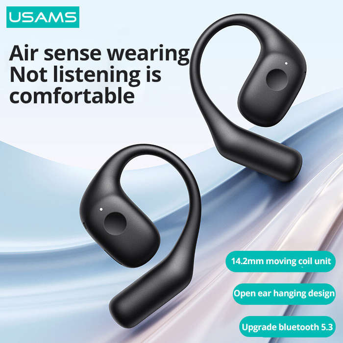 White - USAMS UG26 OWS Headset Wireless bluetooth Earphone Transparent Capsule Shell 3D Stereo Surro
