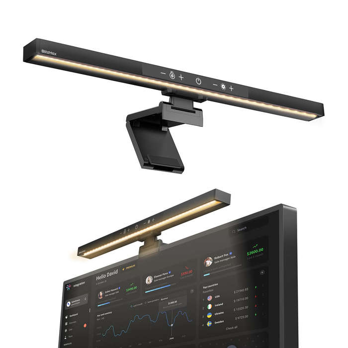 BlitzMax BM-ES1 Monitor Light Bar Stepless Dimming & Color Temperature with Memory Function for Home
