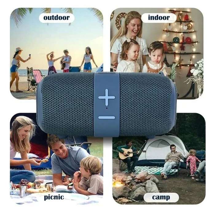 Blue - TG667 Portable bluetooth Speaker Handheld Speaker 52mm Driver RGB Light TWS Support AUX U Dis