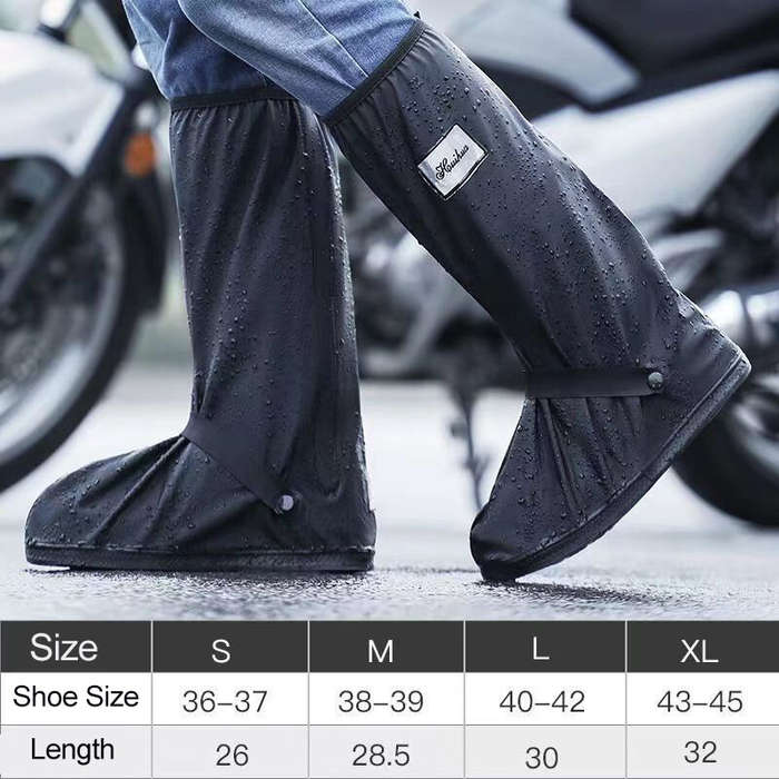 L - Rain Shoe Covers Waterproof Anti-Slip Rainproof Motorcycle Shoe Covers High Long Tube Waterproof