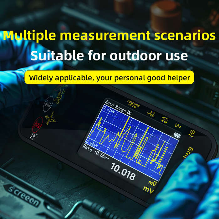 Black - BSIDE S500 Smart Graphic Multimeter 3.2 Inch TFT Screen 1000V DC AC Voltage 10A Current High