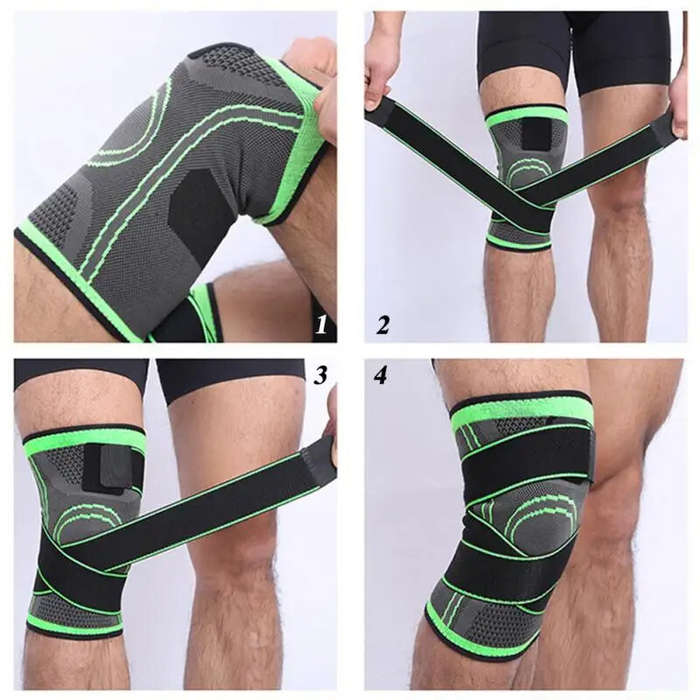 M - AOLIKES Professional Sports Knee Support Nylon Elastic Breathable Soft Bandage Knee Brace for Ba