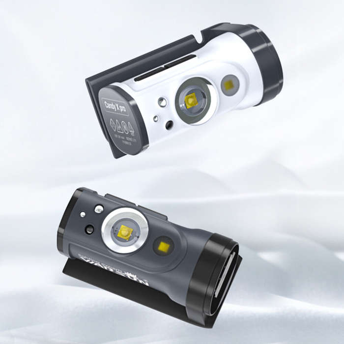 Grey - Warsun Outdoor LED Sensor Hat Clip Lamp Waterproof Head Light Rechargeable Fishing Searching