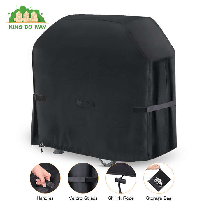 58 inch Grill Cover Heavy Duty Waterproof BBQ Grill Cover with Handle Straps Storage Bag and Shrink