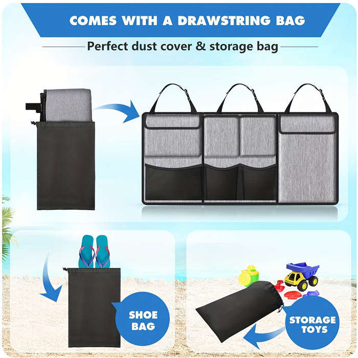 Black - Universal Car Interior Storage Bag Car Trunk Organizer Hanging Bag Vehicle Carrying Bag Trun