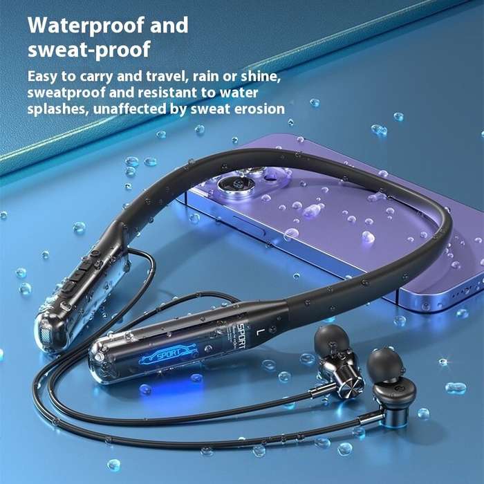 Black - TOURACE BT-125 Headphone Neckband bluetooth Earphone HiFi Surround Stereo Dual Mic ENC Call