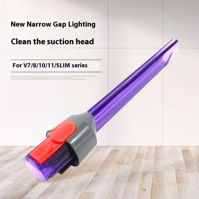 Purple - Vacuum Cleaner Crevice Nozzle Gap Suction Head LED Light Flat Suction forDyson V7 V8 V10 V1