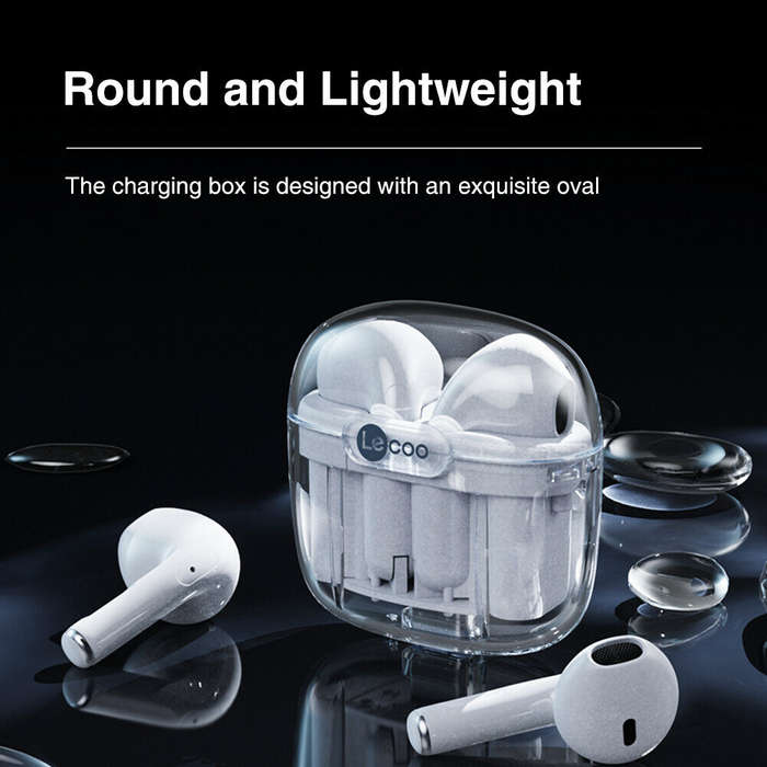 White - Lenovo Lecoo EW303 TWS bluetooth 5.3 Earphone Touch Control Semi-in-ear Sports Earphone with