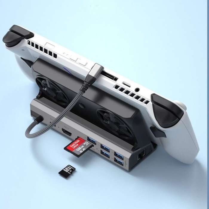 White - YCE-V262A Multi-Function Steam Deck Dock Station, 10-in-1 Hub with Type-C/HD 4K@60Hz/USB Por
