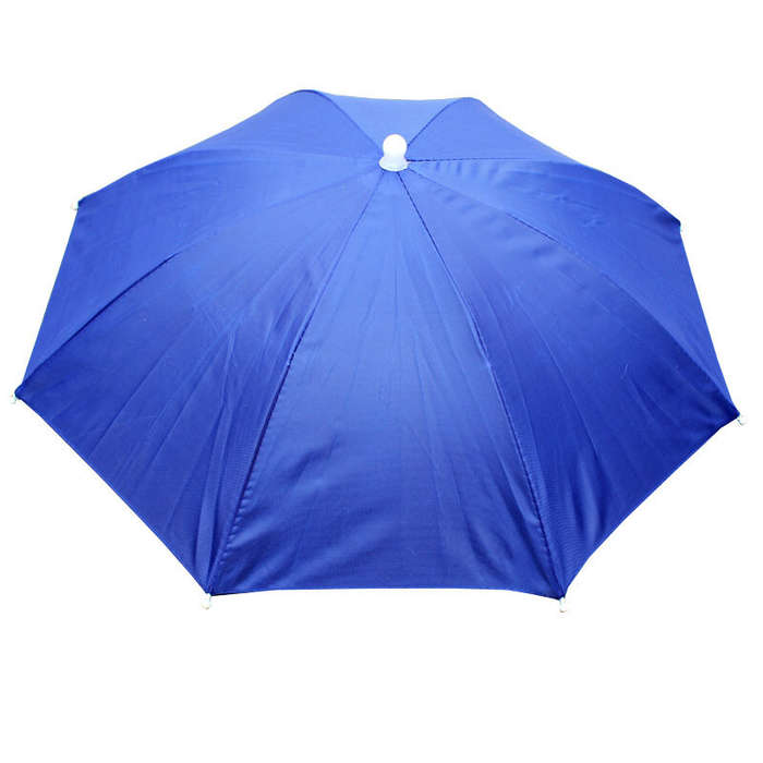 Dark Blue - 55cm Portable Rain Fishing Umbrella Hat Foldable Outdoor Fishing Anti-Sun Waterproof Umb
