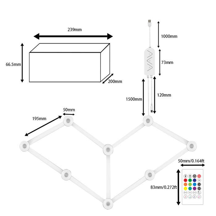 USB 5V - BlitzWill BW-SL1 DIY Splicing Light Bars RGBIC LED Tuya WiFi Smart Control Music Sync Works