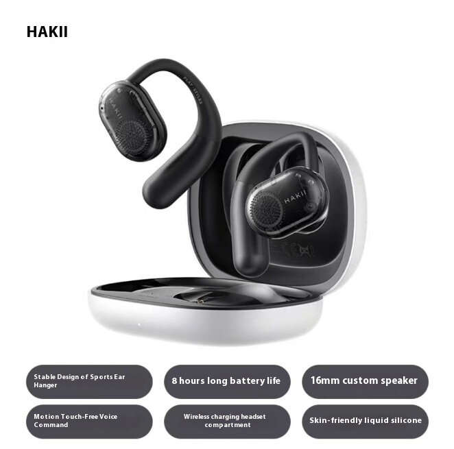 Black - HAKII CPODS OWS Earbuds Wireless bluetooth 5.4 Earphone 16mm Diaphragm Moving Coil Deep Bass