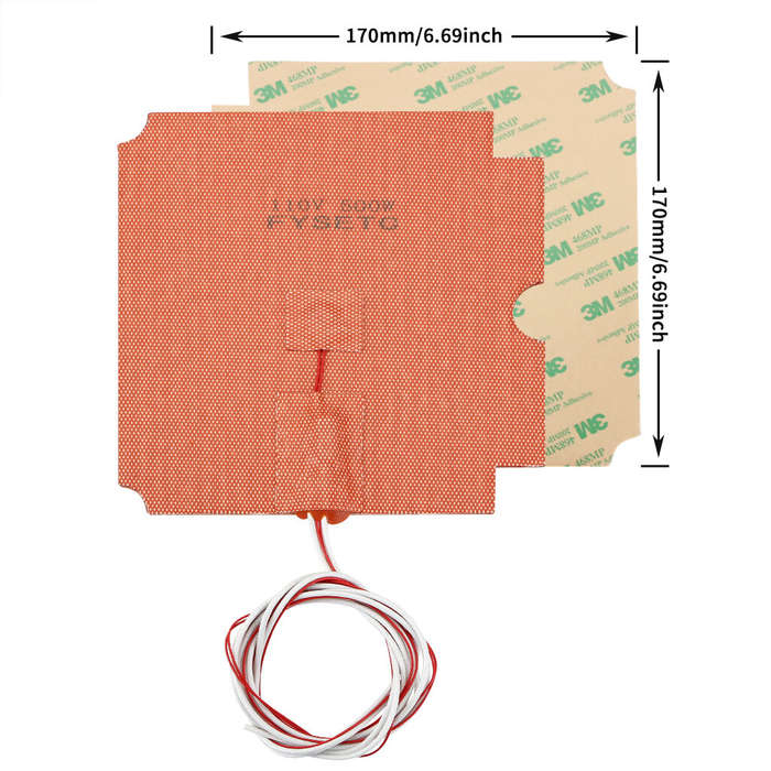 Orange - 170*170mm110V 500W Imported Hot Bed Silicone Heating Pad for Annex K3 3D Printer Accessorie