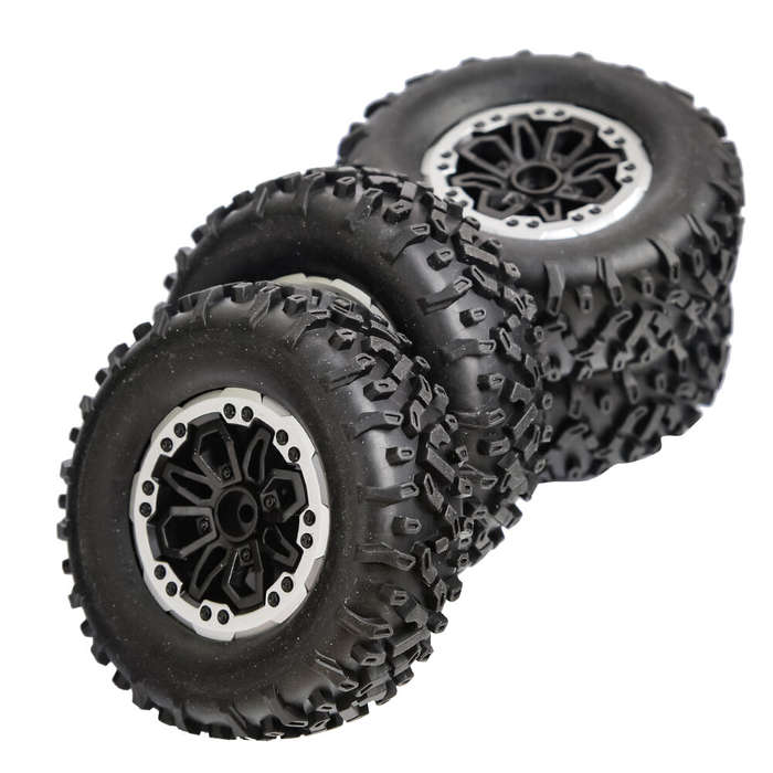 Black - 4PCS LDRC RC Car Upgraded Parts Soft Tires Wheels Rims for 1297 1299 WPL B14 B24 C14 C24 C34