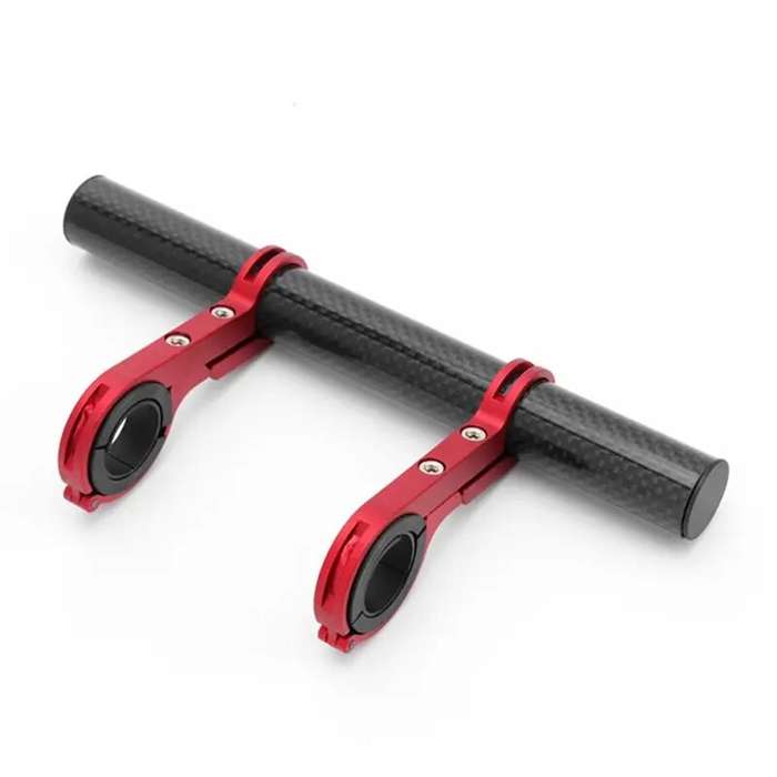 Black - 1pc Carbon Fiber Bike Handlebar Extender Bracket, Flashlight Holder Extension Bracket For Ou