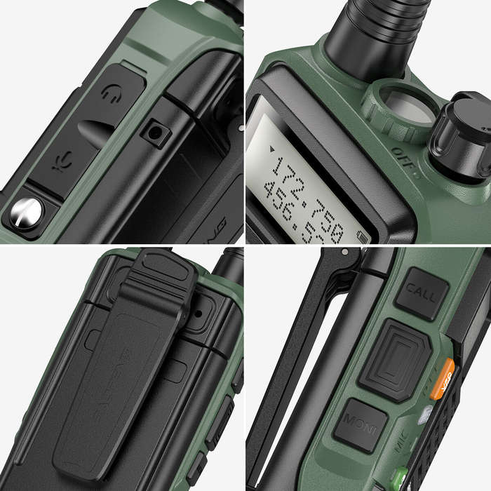 US Plug - BAOFENG X9 5W 2800mAh UV Dual Band Walkie Talkie with Headset High Power Flashlight LCD Di