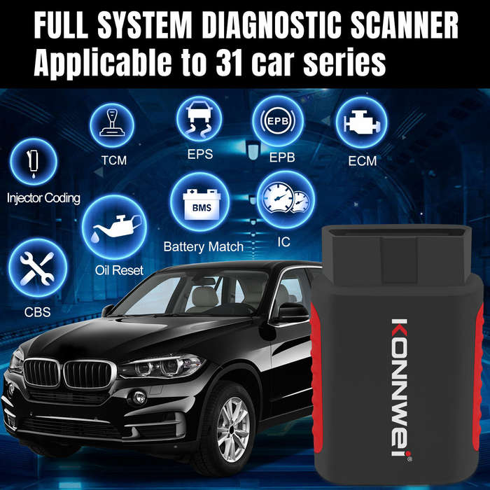 KONNWEI KDIAG Automatic Vehicles OBD2 Scanner Diagnostic Tool Bluetooth All System Scan Tool With Fr
