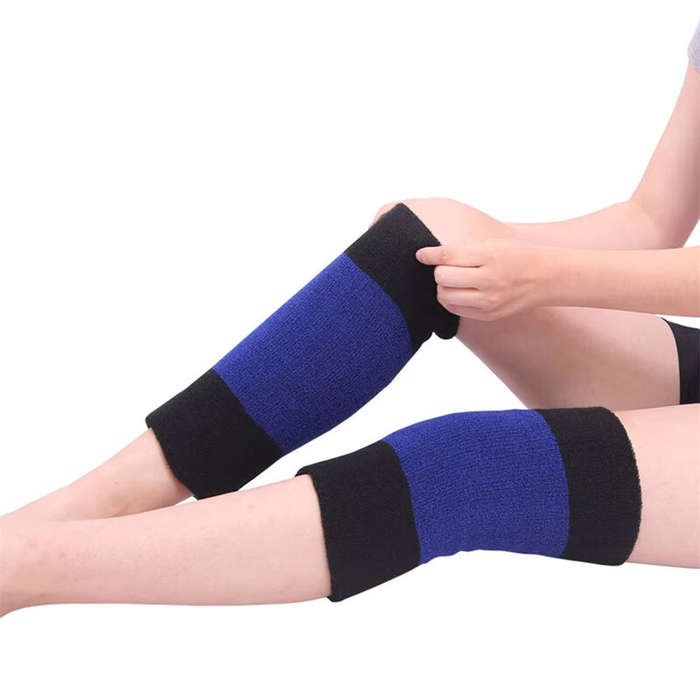 Black Grey - AOLIKES 1 Pair Cotton Non-slip Soft Absorbent Knee Pad Support Brace for Men Women Outd