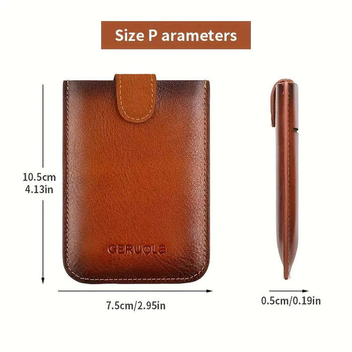 Coffee - Ekphero Men's Card Holder Genuine Leather Portable Credit Card Case Storage Magnetic Suctio