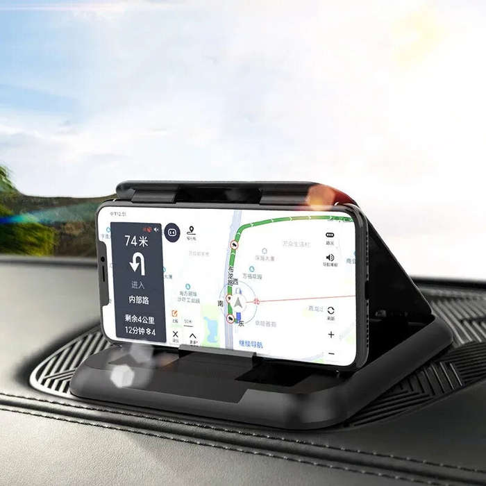 Black - Car Center Console Mobile Phone Navigation Holder Anti-Slip Pad Mobile Phone Holder Instrume