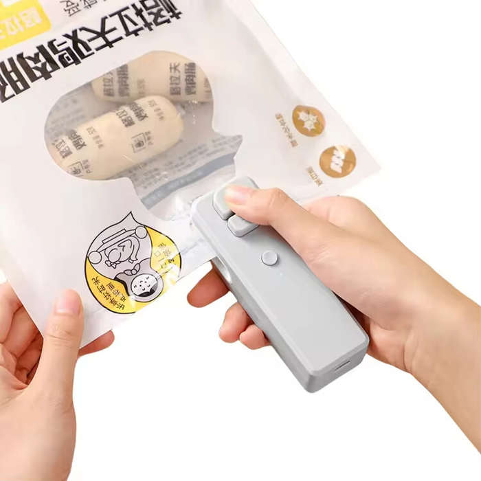 White - HOME PLANET HP-H0042 Rechargeable Mini Heat Sealing Machine Portable Compact Food Snack Bag