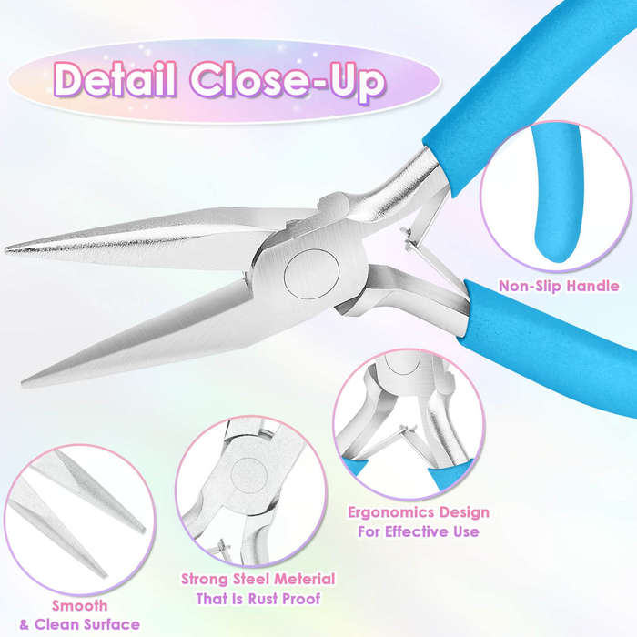 3pcs - Jewelry Pliers Set Needle Nose Round Nose Wire Cutters High-Quality Steel Non-Slip Handles fo