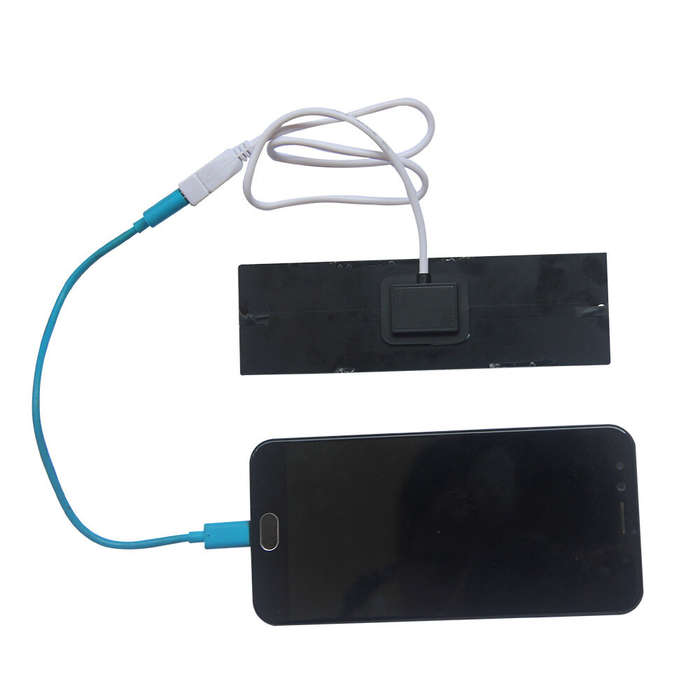 Black - 1W 5V Monocrystalline Solar Panel Charger 20.5% High Efficiency USB Portable Power Bank Ligh
