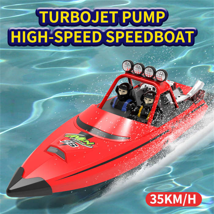 Green - TY XIN 725 2.4G 30km/h RC Boat Jet Speedboat Capsized Reset Waterproof LED Light Remote Cont
