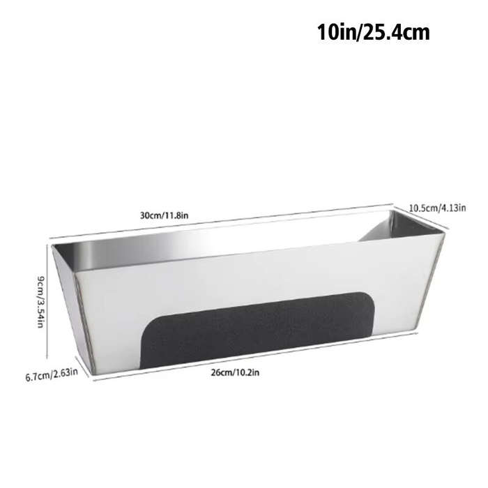 Grey - 10 Inch Stainless Steel Drywall Taping Mud Pan Non Slip Grip CNC Cut Leakproof Welding Smooth