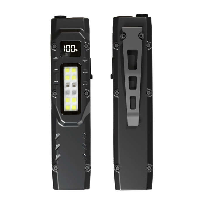 Black - Bikight DT007 1200LM Portable Tactical Flashlight With Side Floodlight Double Tail Swich Ult