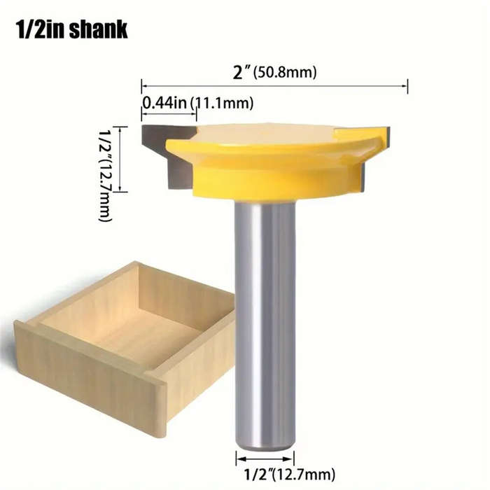 8mm - Drawer Tenon Router Bit Carbon Steel Tungsten Carbide Sharp Edged 1/2" and 8mm Shank Woodworki