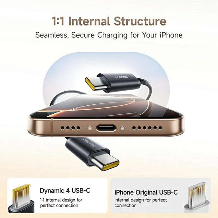 Black - Baseus Dynamic 4 Pro 100W Type-C to Type-C Magnetic Cable Fast Charging Data Transmission Co