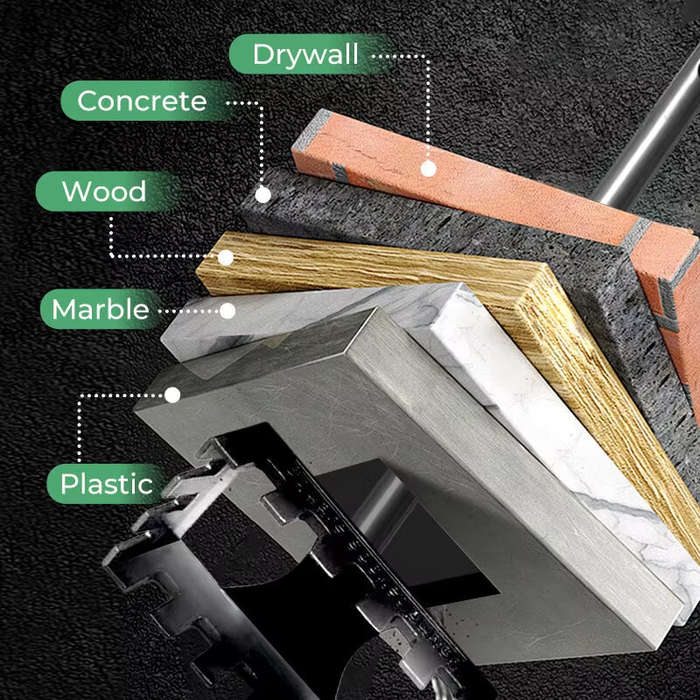 Silver - Type Square Hole Cutter Chrome Steel Electrical Box Socket Puncher for Fast Precise Hole Cu
