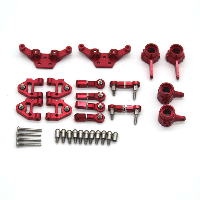 Grey - 6PCS Upgraded Metal Parts Set Steering Cup Rear Wheel Seat Suspension Arm Upper Linkage Rod S