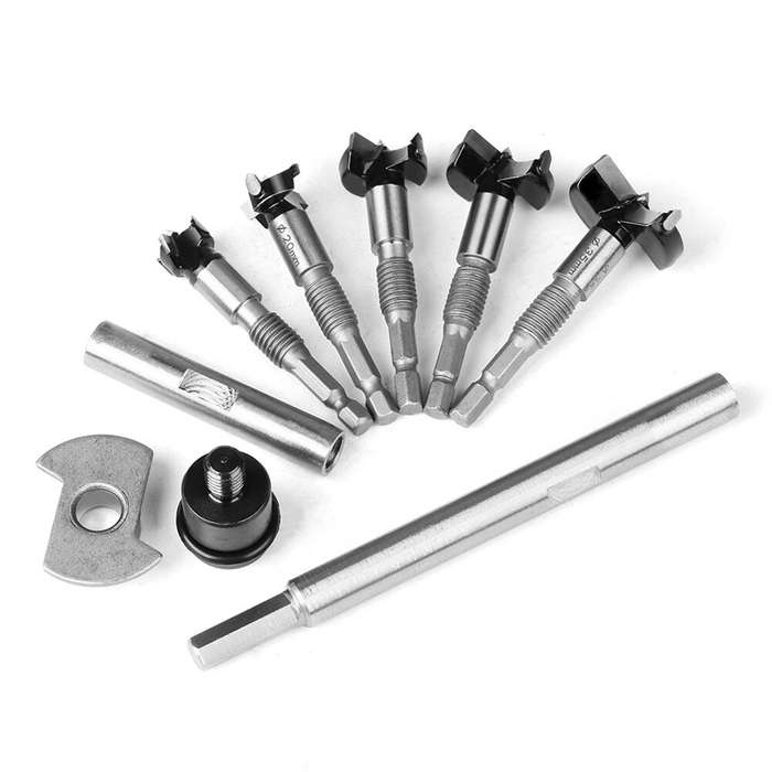5Pcs - 5PCS 7mm Shank Hinge Boring Drill Bit Woodworking Hole Opener 15mm 20mm 25mm 30mm 35mm Cuttin