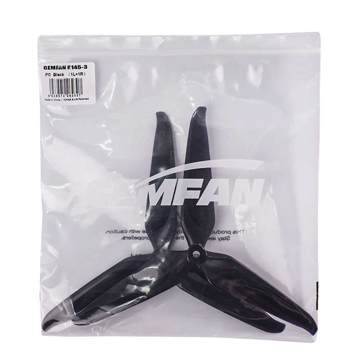 Black - 6 Pairs Gemfan Cinelifter 8145F 8145 8.1 Inch 3-Blade Black Propeller 5mm Hole for 2808 900k