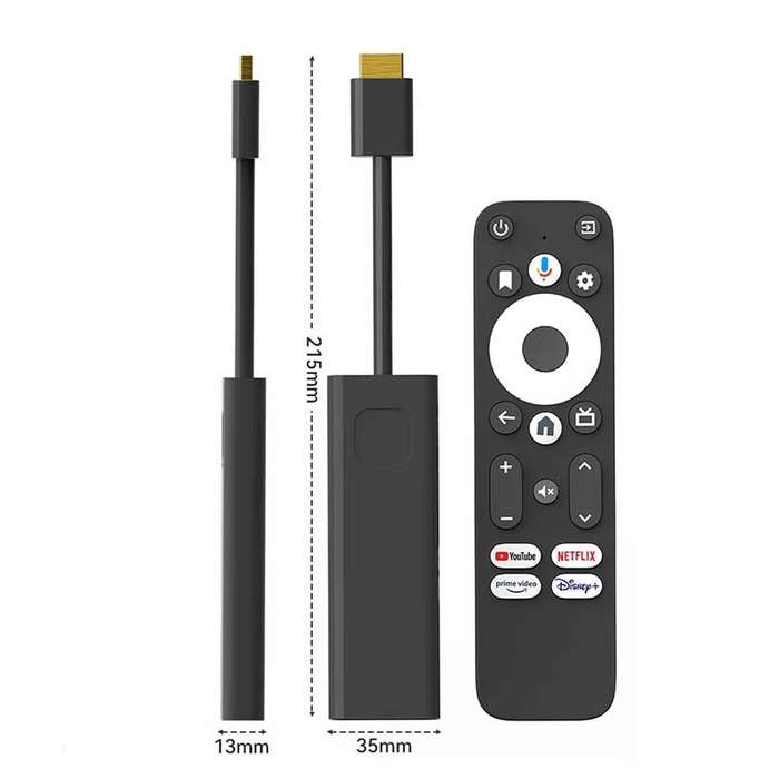 Black - Dcolor GD1 Google Certified Android 11 TV Stick with bluetooth Voice Remote S905Y4 AV1 2GB R