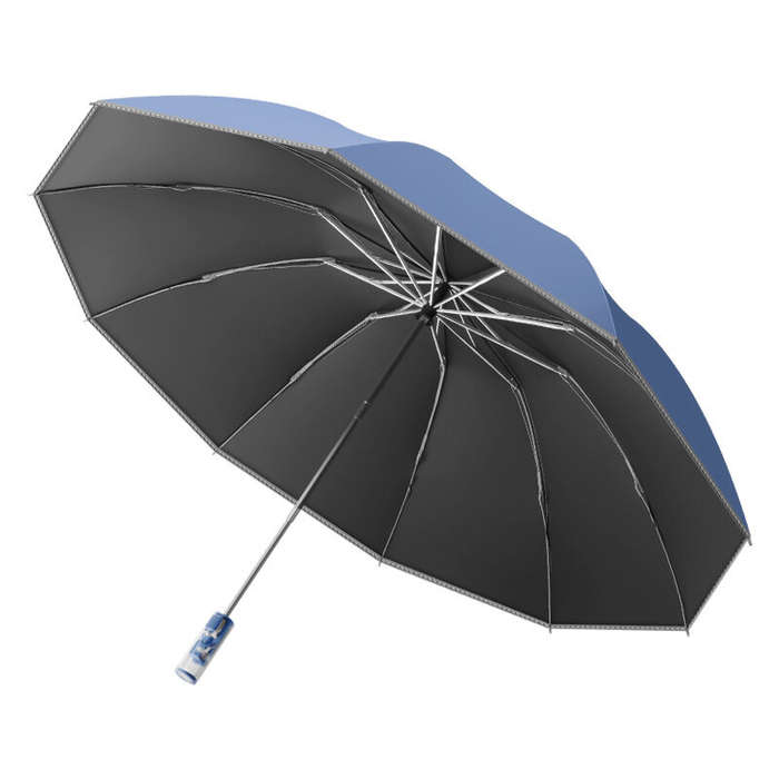 Dark Grey - Fully Automatic Umbrella Safety Anti-Rebound Reverse Folding Umbrella Sunny Rainy Dual-U