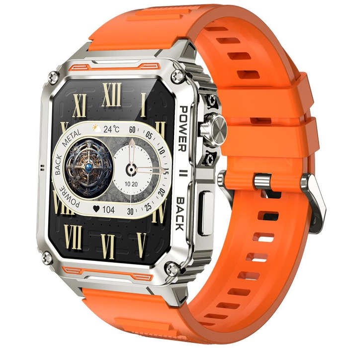 Orange - Bakeey P3 1.91inch HD Screen RGB bluetooth Call Heart Rate Blood Pressure Blood Oxygen Moni