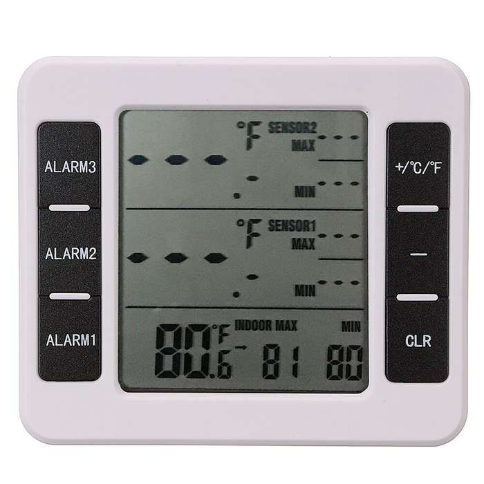 High Accuracy 433MHz Thermometer with Smart Alarm Function Indoor and Outdoor Temperature Range LCD