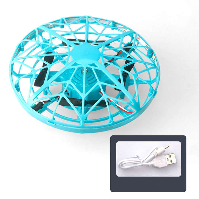 Blue - UFO Spinning Ball Intelligent Sensing Magic Decompression Flying Saucer Flying Sphere Sensing