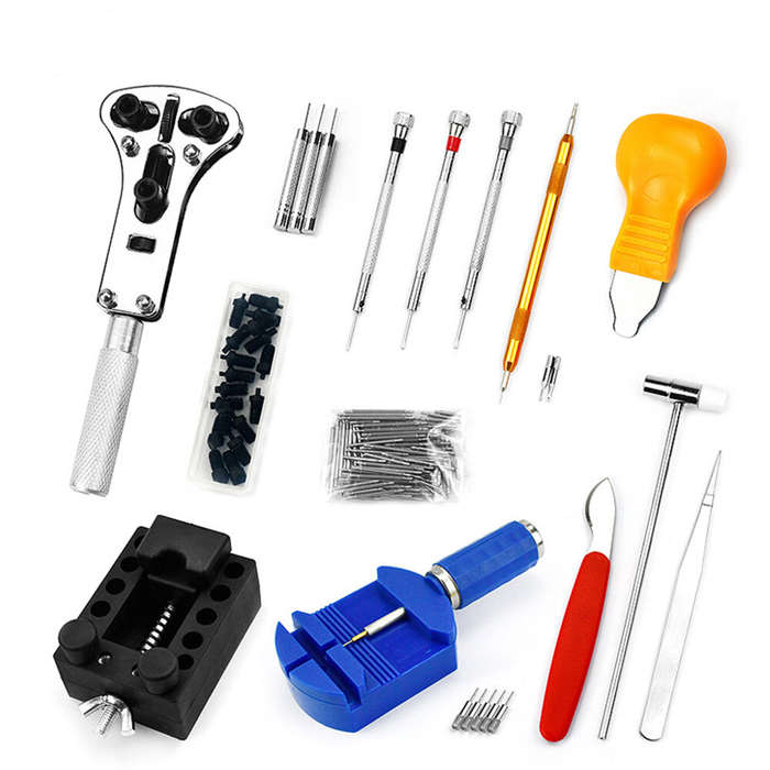 147pcs - 147pcs Watch Repair Tool Kit Watch Link Pin Remover Shell Opener Spring Bar Remover Clock B