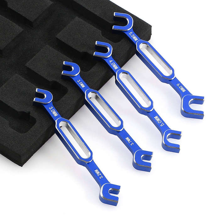 Black - 4Pcs Wrench 3/3.2/3.5/3.7/4/5/5.5/6mm Turnbuckle Nut Ball End Joint Remover Universal Tool F