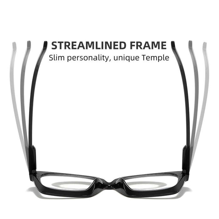 +250 - Classic Square Black Reading Glasses for Men Women HD Anti-blue Light Eye Protection Presbyop