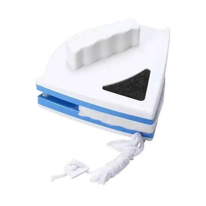#A - Magnetic Window Cleaner Brush Double-Sided Glass Cleaning Tool Strong Magnet Safety Rope Red Bl