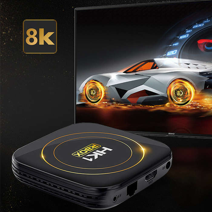 EU Plug - HK1 RBOX H8S Android 12 Smart TV Box 4+64G Dual Band 2.4G/5G WiFi Support bluetooth 4.0 8K
