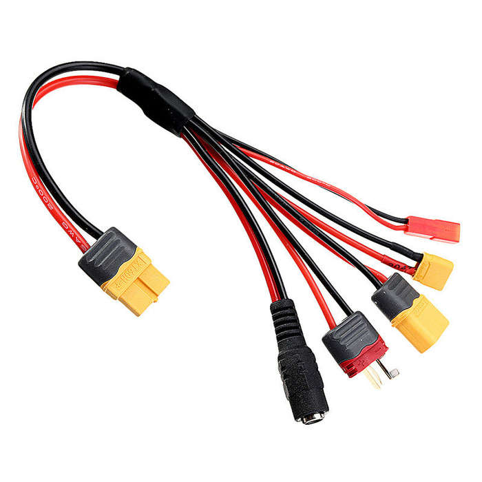XT60 - 20cm 20AWG 4.0mm Banana Plug to XT60 XT30 DC5.5 T Plug Charger Adapter Cable for IMAX B6 Char